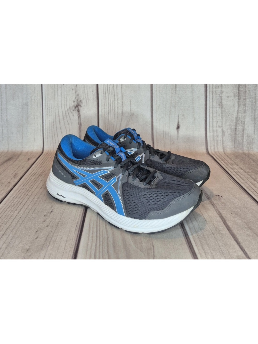 ASICS Gel Contend 7 Men's Size 11.5 Black Blue Running Shoes